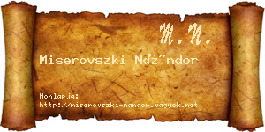 Miserovszki Nándor névjegykártya