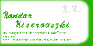 nandor miserovszki business card